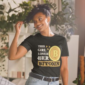 Kurzärmeliges Unisex-T-Shirt - This girl loves her Bitcoin