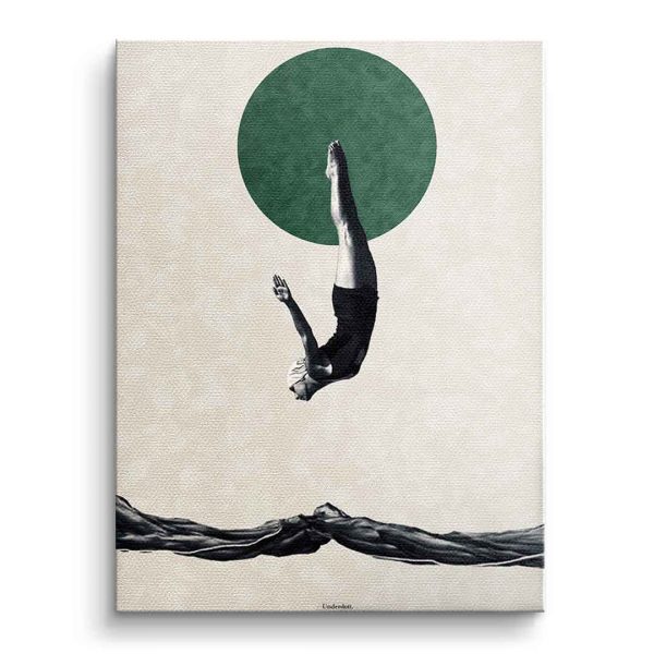 DivebeigeabstraktmoderneKunstDruckWandbild