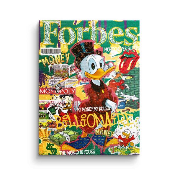 ForbesDagobertDuckPopArtcollagemitpremiumRahmenDOTCOMCANVAS
