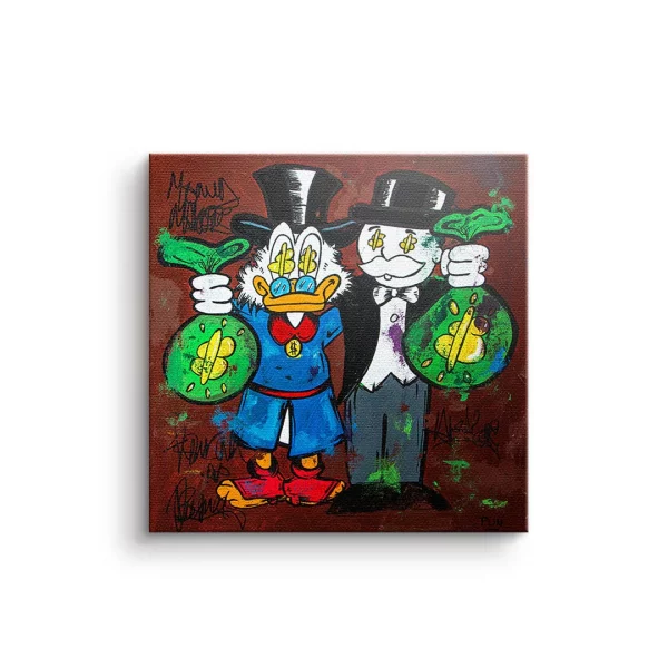 DagobertDuckMrMonopolyPopArtComicGeldhustlefriendshipmitpremiumRahmenDOTCOMCANVAS
