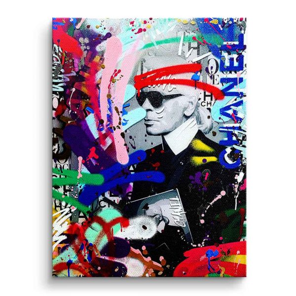 KARLBRANDGRAFFITIKarlLagerfeldPopArtPortraitWandbild