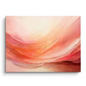 wavesofpeachandpinkabstraktKunstdruckWandbild