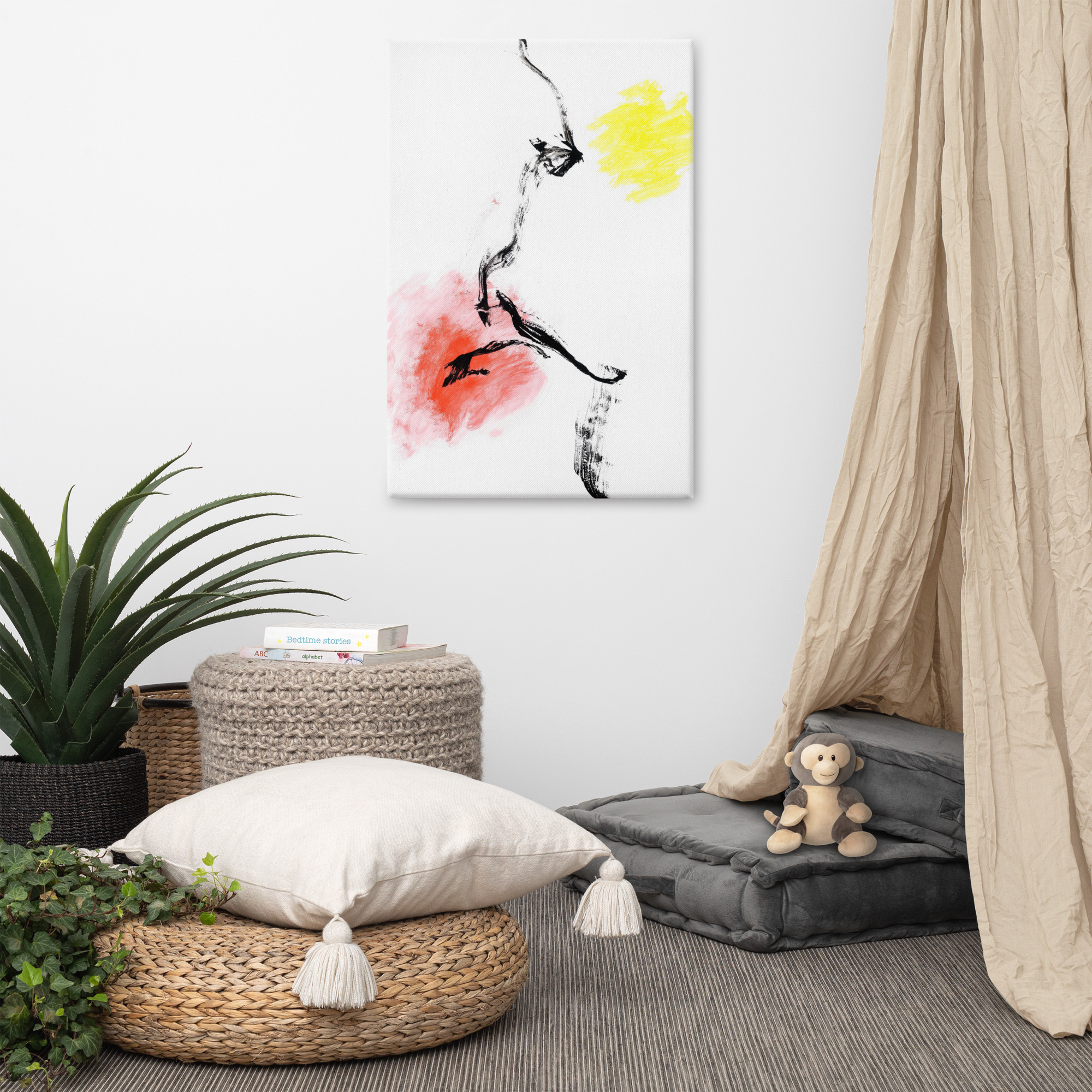 Canvas-Flower red