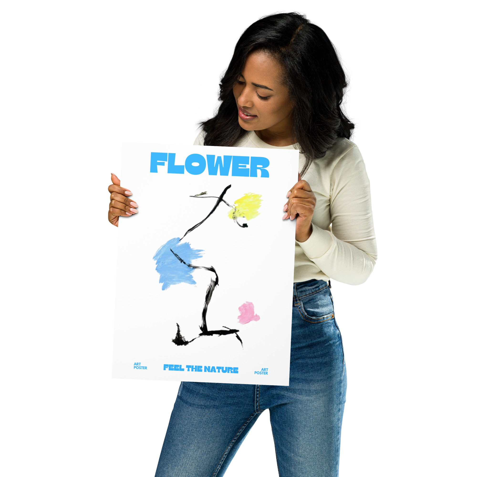 Poster - Flower light blue – Bild 3