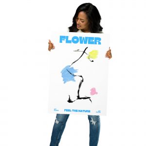 Poster - Flower light blue