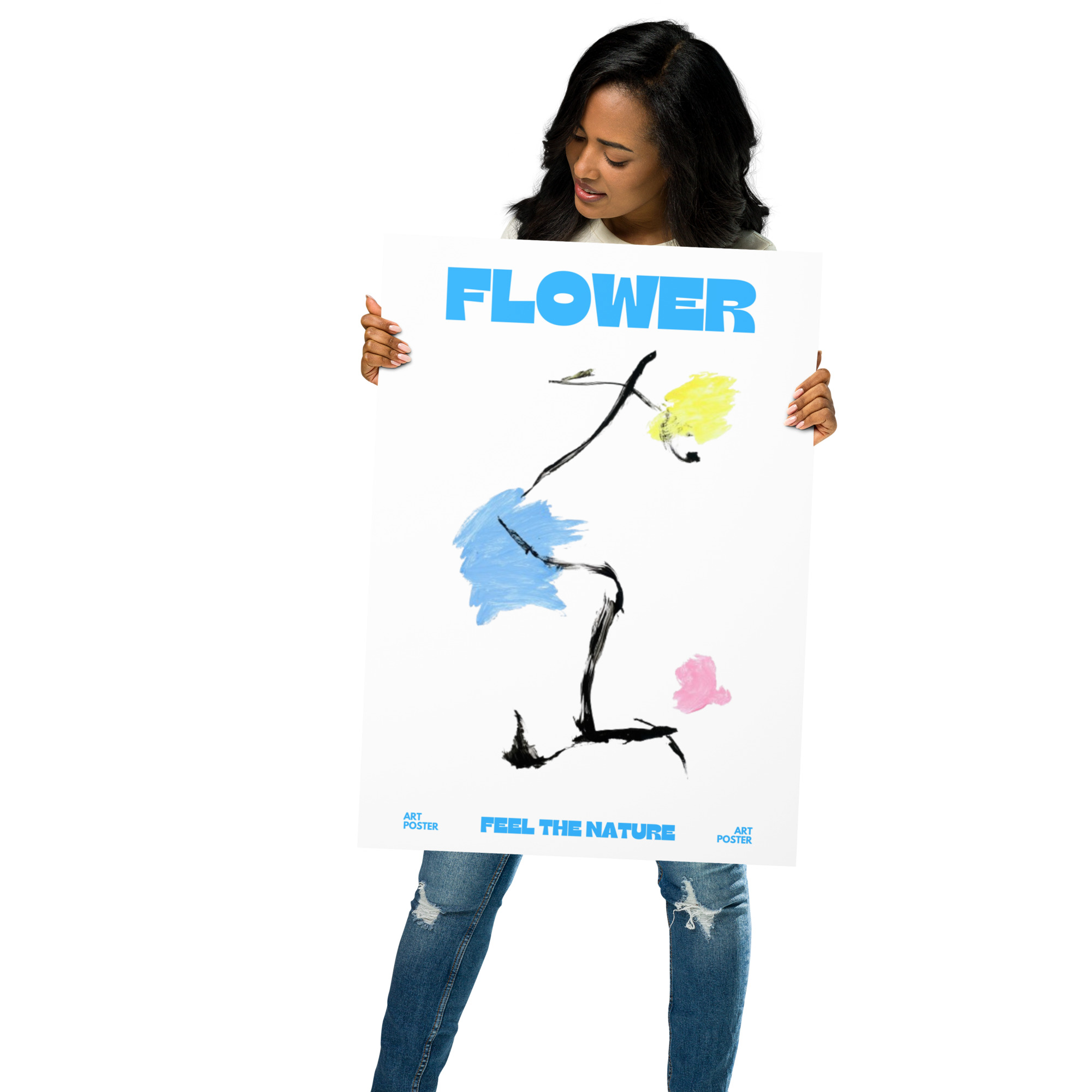 Poster - Flower light blue