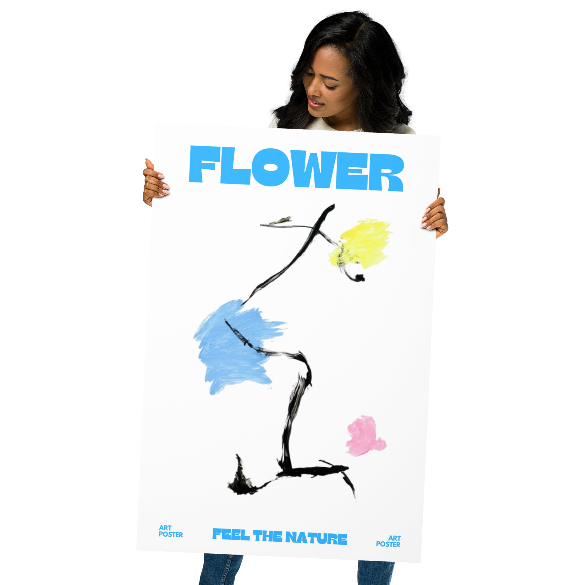 Poster - Flower light blue – Bild 4