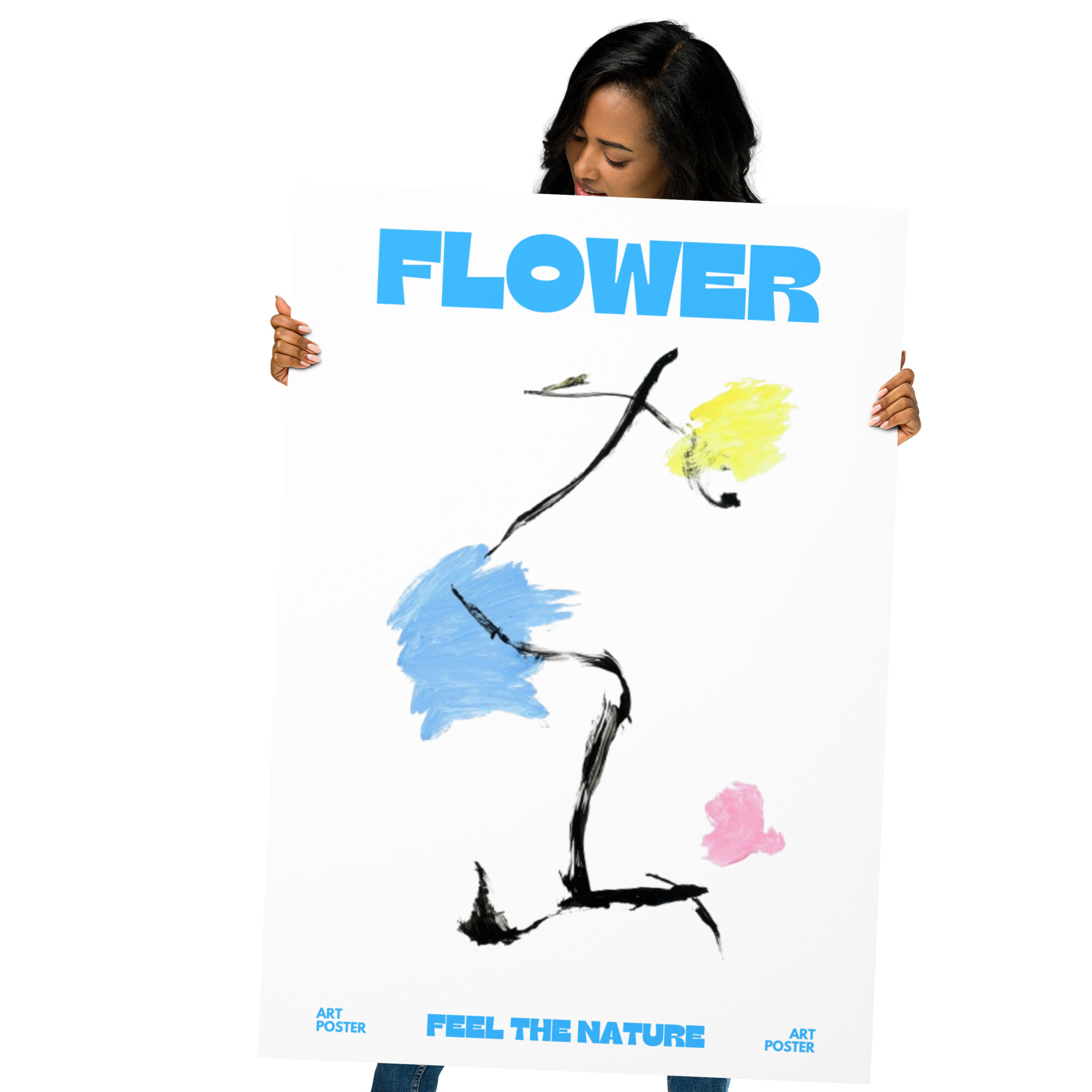 Poster - Flower light blue – Bild 5